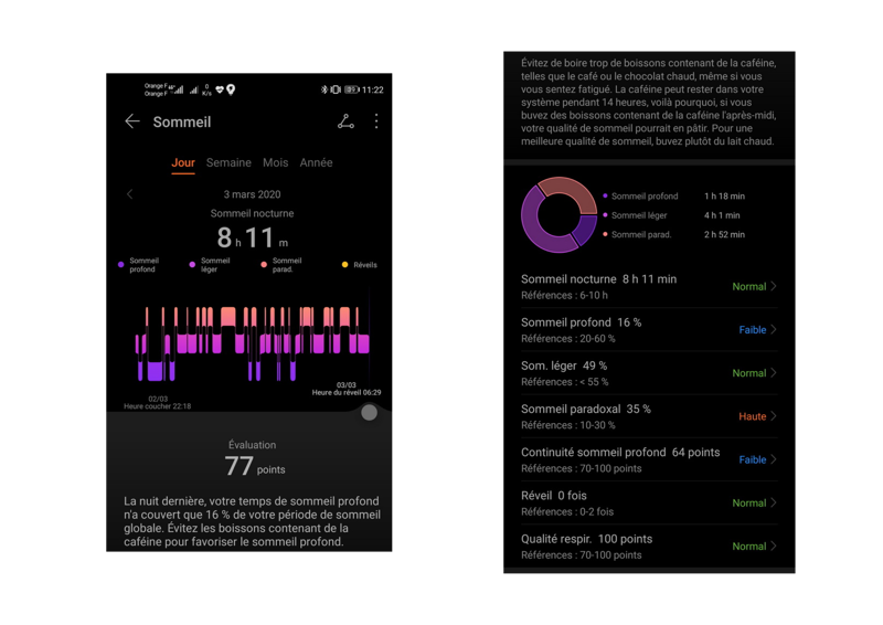 honor magicwatch 2 suivi du sommeil
